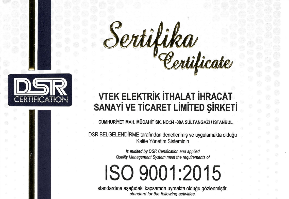 ISO 9001 Quality Management Certification